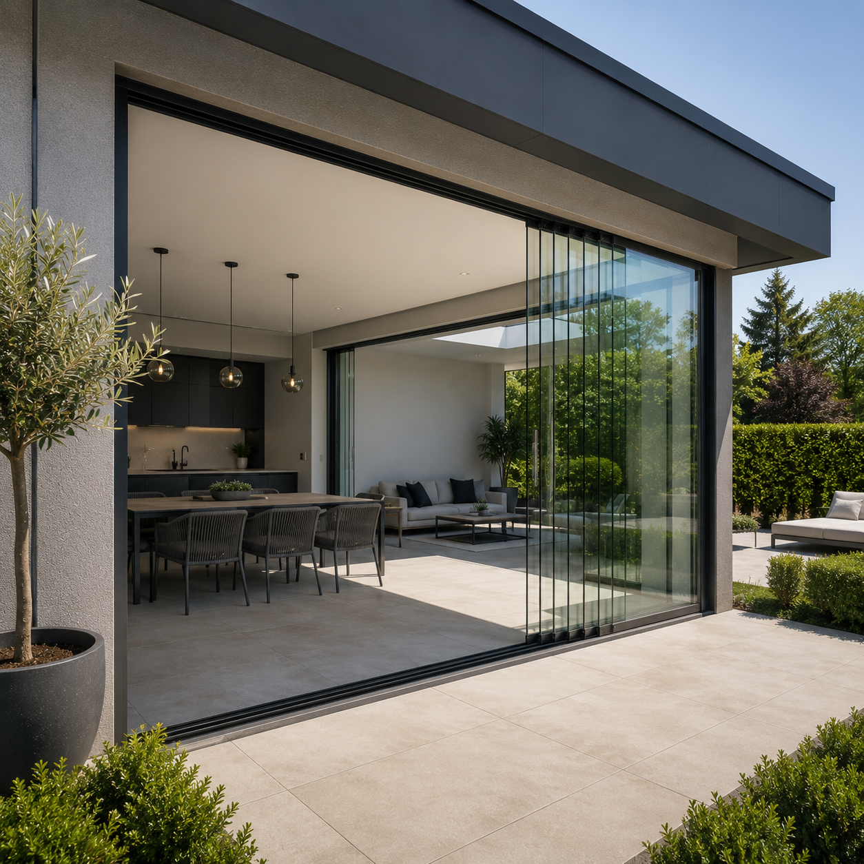 Parois coulissantes en verre